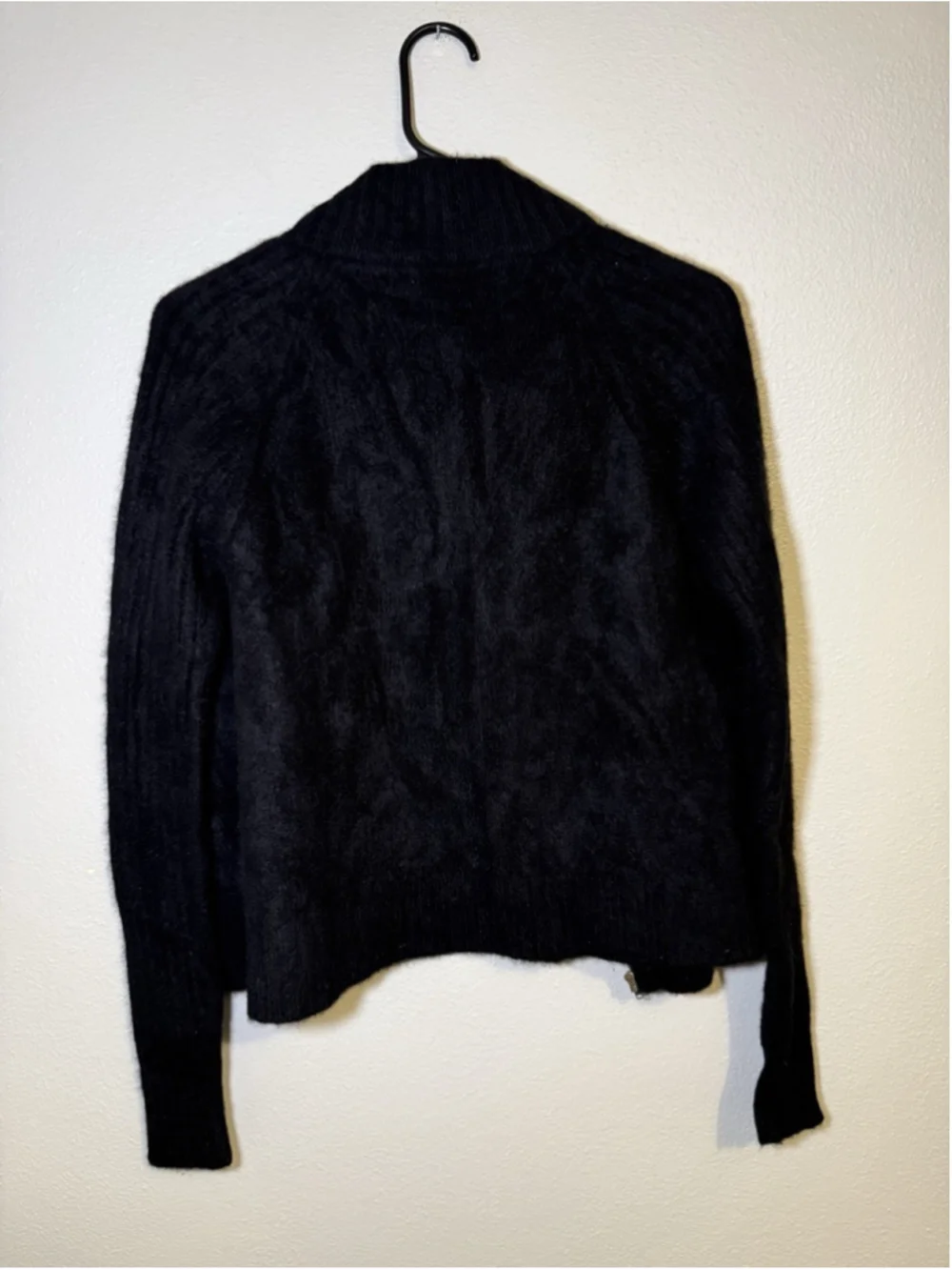 Vintage Neiman Marcus Black Cashmere Zip Cardigan Sweater Small